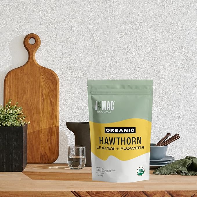J MAC BOTANICALS Organic Hawthorn Leaves and Flower Dried Hawthorne leaf tea - Image 7