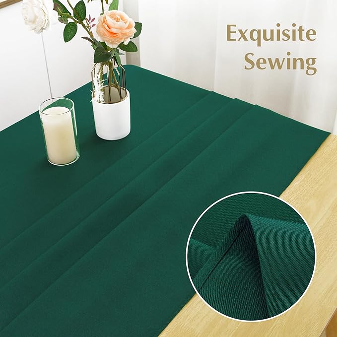 2 Pack Square Table Cloth 52X52 Inch Green Tablecloth Washable Polyester Solid - Image 3