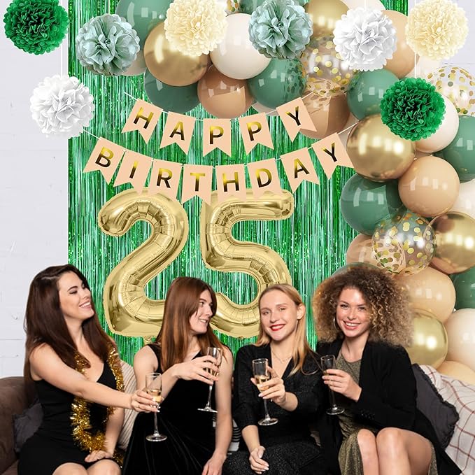 Sage Green 25th Birthday Decorations - Image 7