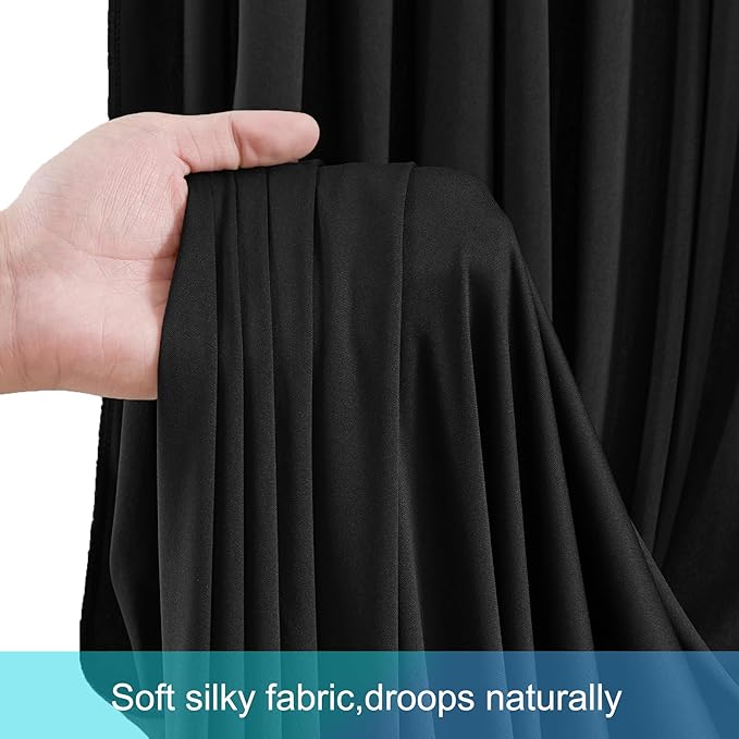 20ft x 12ft Black Backdrop Curtains Wrinkle Free Backdrop Curtain - Image 5