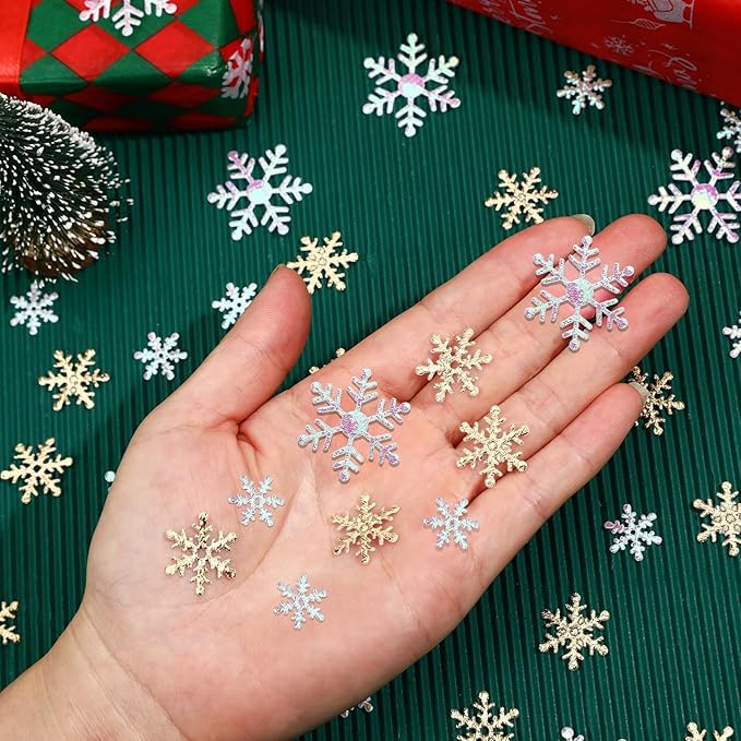 MARFOREVER Snowflake Confetti Decorations, Christmas Snowflake Glitter Confetti - Image 4