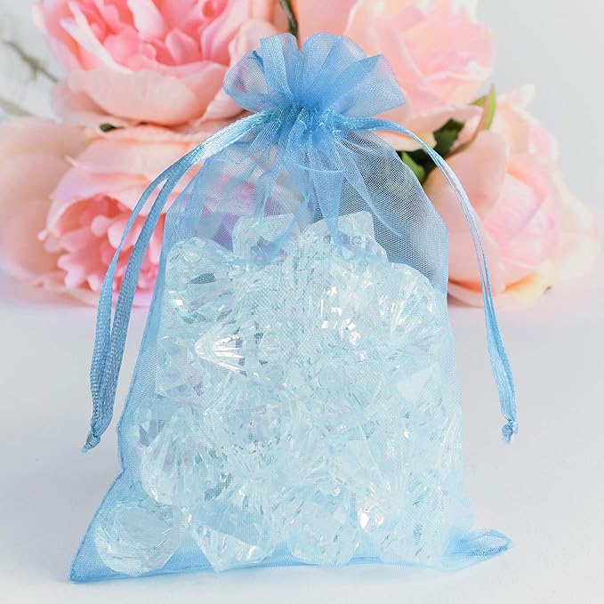 Super Z Outlet 100 Pack 5x7 Inch Mini Sheer Drawstring Organza Transparent Bags - Image 2