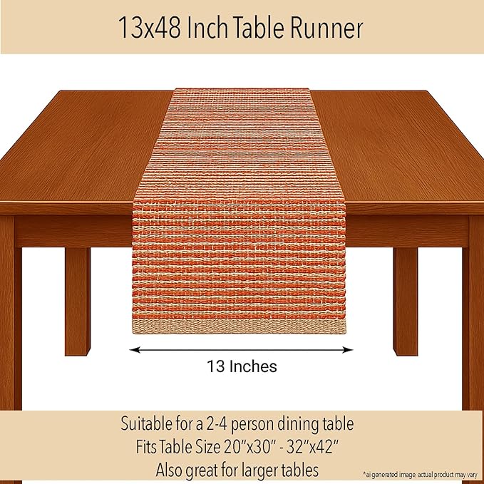 Chardin home Natural Jute Table Runner 13x48 Inch – Vintage Boho Rustic Table - Image 4