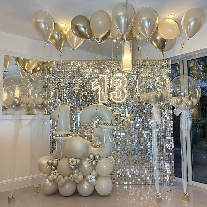 Beige 18th Birthday Balloons Number 18, 40 Inch Large Foil 1 & 8 Numbers - Image 6
