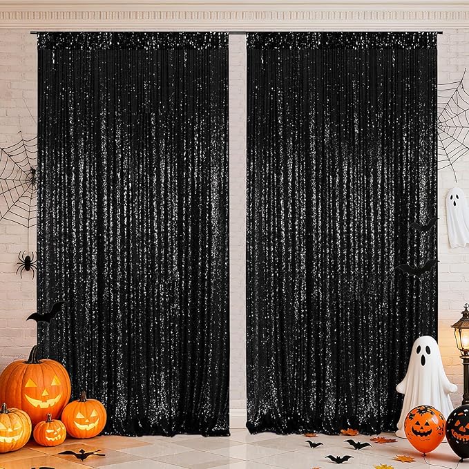 Poise3EHome Black Sequin Backdrop Curtain - Image 9