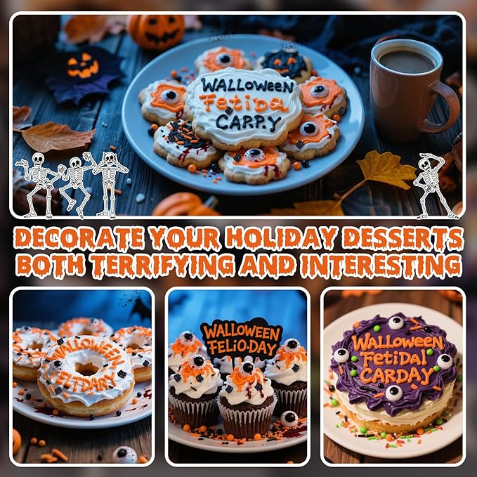 Halloween Terrifying Sprinkles, Candy Bloody Eyeballs, Ice Cream, Cupcake Topper - Image 6
