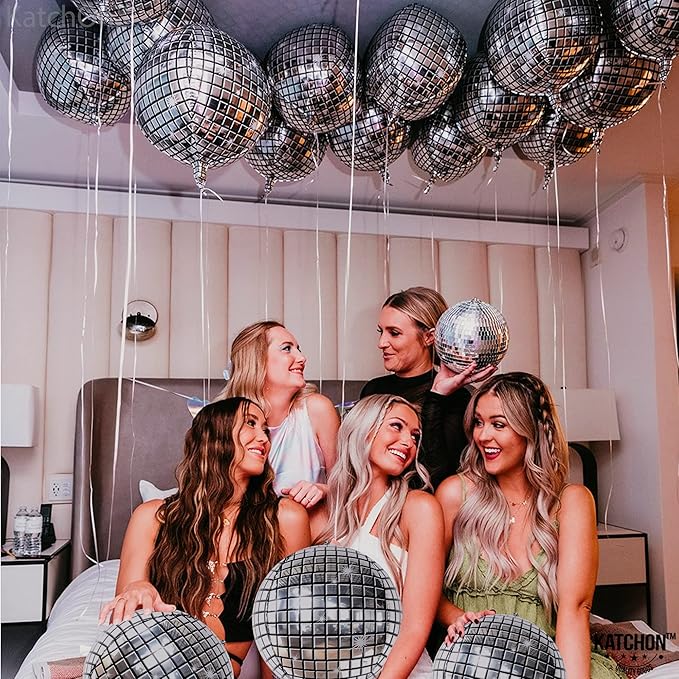 KatchOn, Big Silver Disco Ball Balloons - Image 6