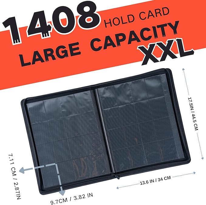 1408+ Pockets Trading Card Binder, 16-Pocket Card Ablum Compatible - Image 2