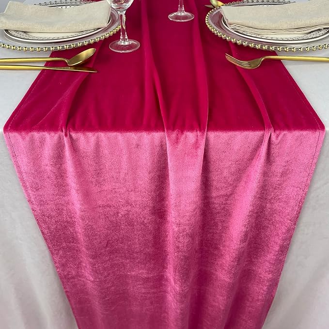 Velvet Table Runner, 10ft Luxurious Wedding Reception Decorations Soft Velvet - Image 2