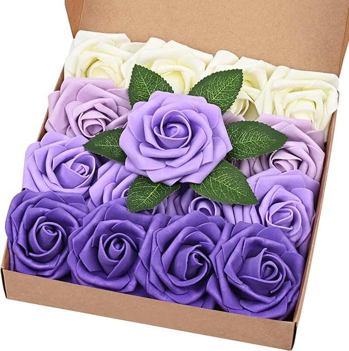 BLEUM CADE 16Pcs Artificial Flowers Fake Roses by BLEUMCADE
