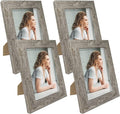 5x7 Picture Frame Set of 4, High Definition Glass Distressed Moss Green Frame by iRahmen