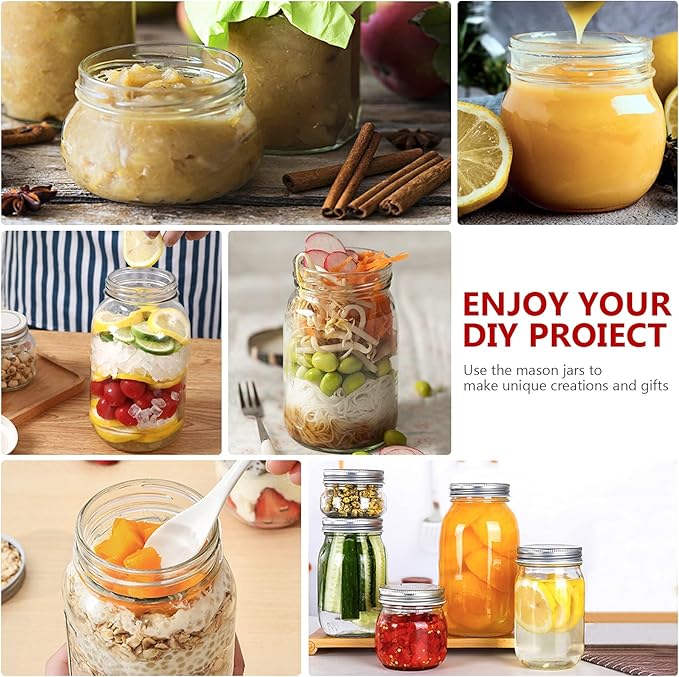 12 oz Glass Mason Jar, 20 Pack 360ml Canning Jars - Image 6