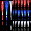 48 PCS Red Blue White Glow Fiber Wands Sticks LED Light Wands 3 Modes Flashing by NUDALA