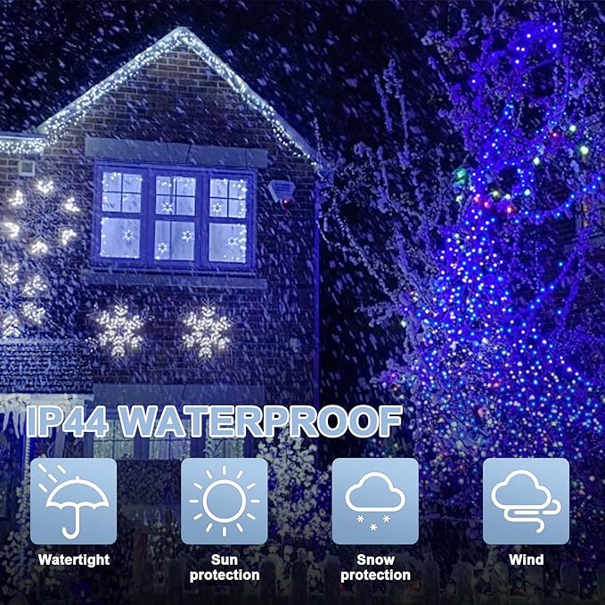 LAMPHOME 33ft Christmas Decorative Mini Lights, 100 LED Transparent Wire Fairy - Image 2