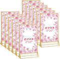 12 Pack Acrylic Sign Holder 4 x 6 Gold Picture Frames, Double Sided Flyer by LISHINE