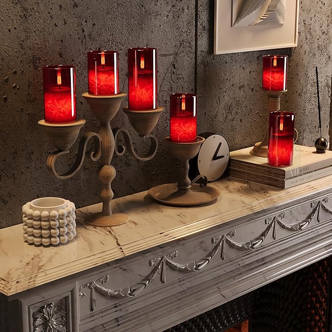 Ice Crystal Real Wax Glass Flameless Candles - Image 4