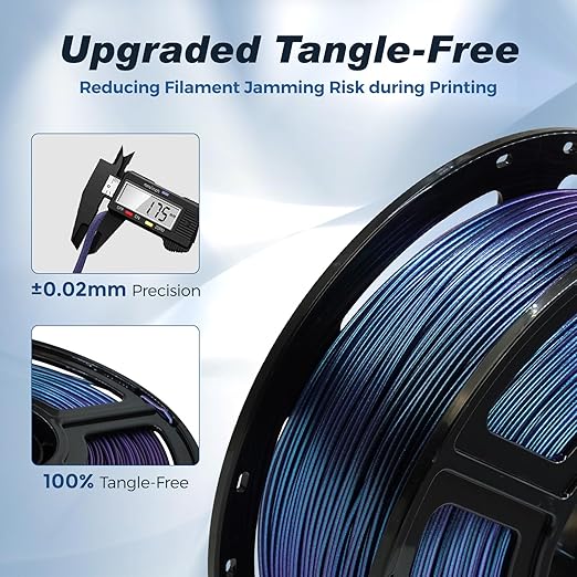 FLASHFORGE Rapid PLA Filament 1.75mm +/- 0.02mm Burnt Titanium & Nebula Purple - Image 5