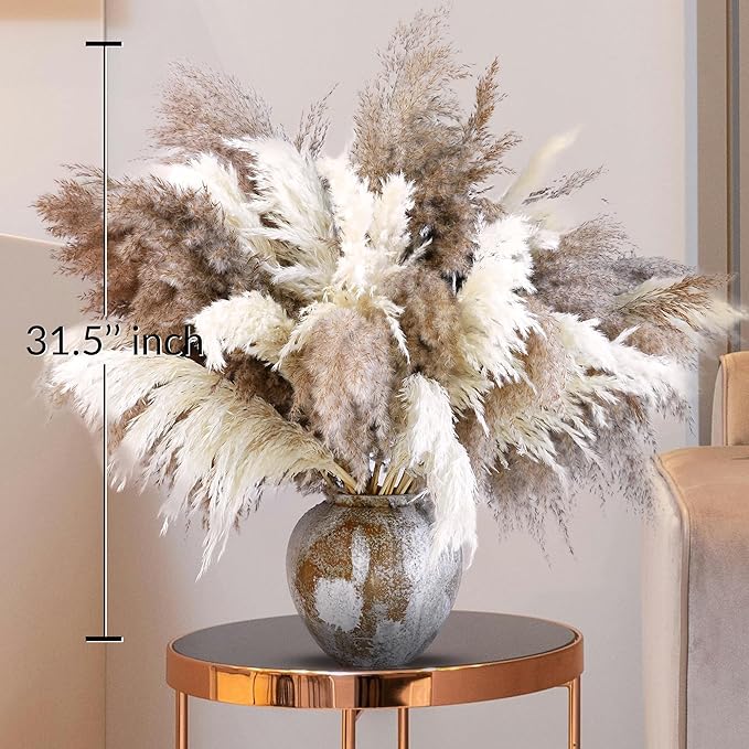20 PCS Dried Flower, 30-inch Tall Nature Pampas Grass Bouquet Decor - Image 2