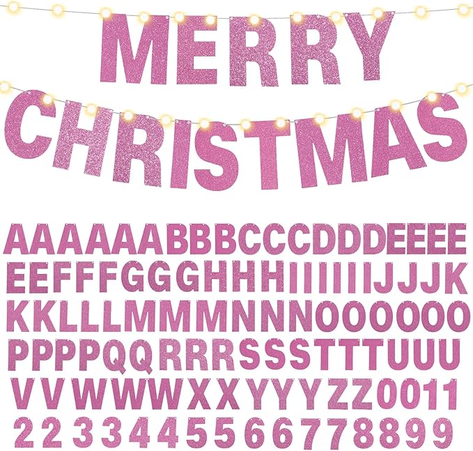 TaoBary 112 Pcs DIY Letter Custom Banner Glitter Customizable Banner Kit - Image 8