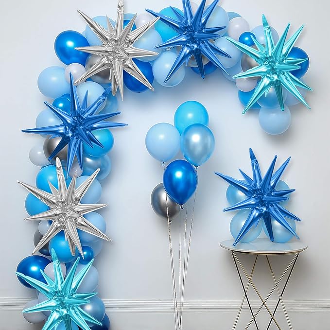 Blue Silver Star Balloons - Image 3