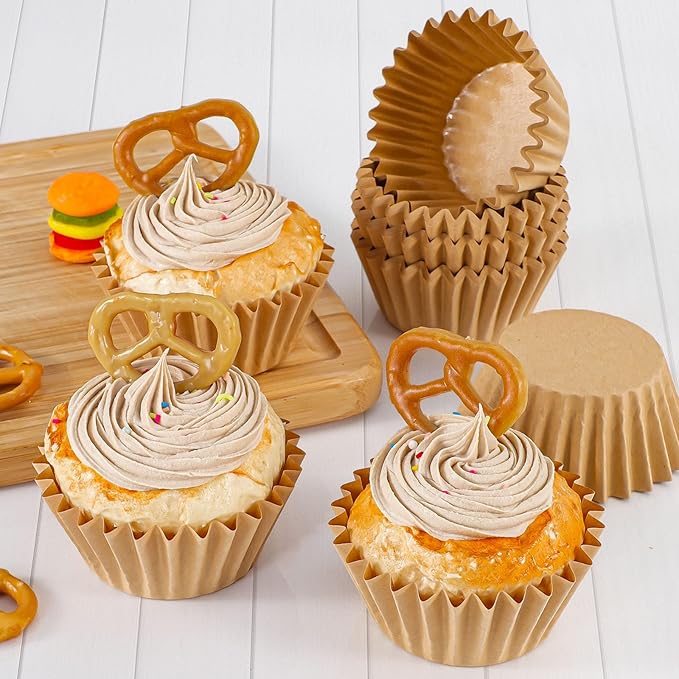 Caperci Heavy Duty Standard Natural Cupcake Liners 150 Counts - Image 2