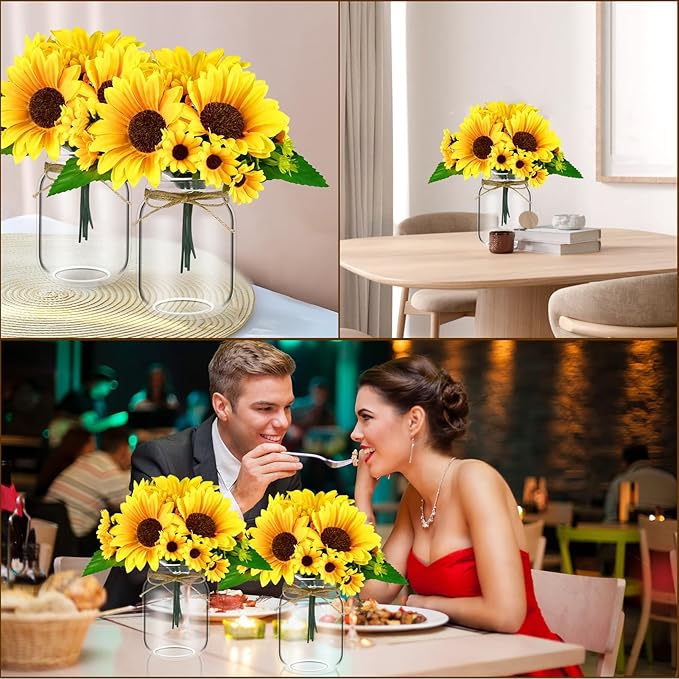 6 Set Centerpiece Table Decorations Mason Jar Table Centerpiece - Image 6