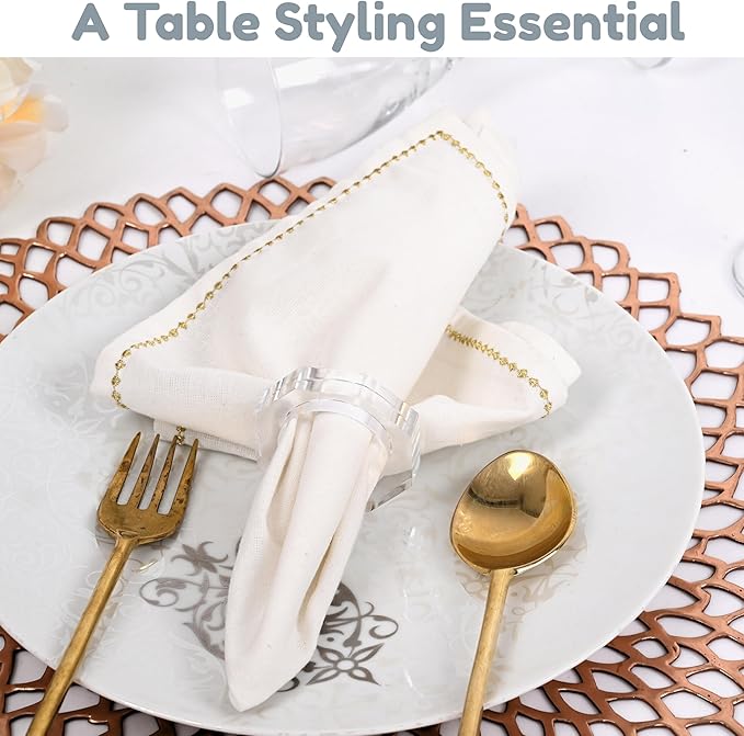 Acrylic Napkin Rings Set of 12 - Image 3