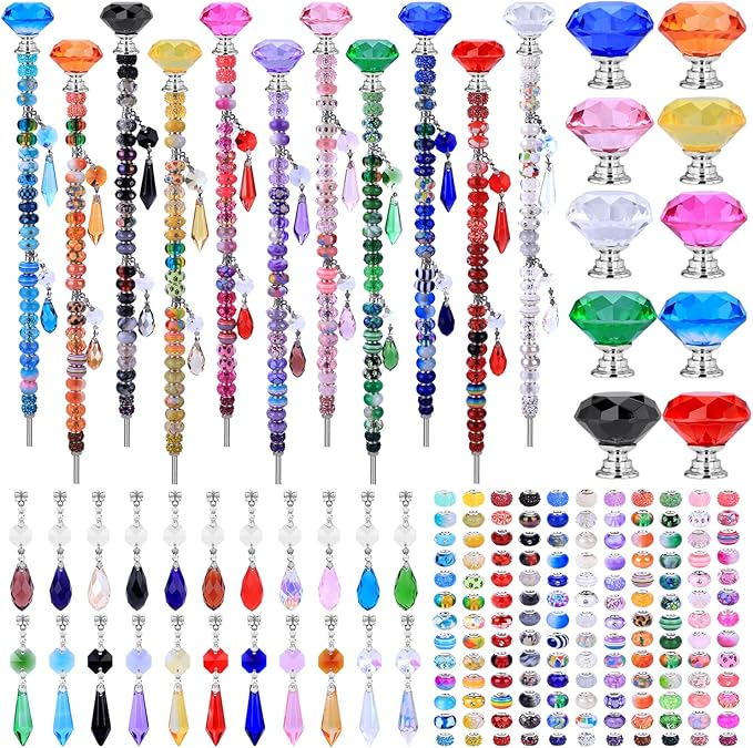 DIY Fairy Wand Garden Stakes Kit, Crystal Beaded Decorative Wands Set, Outdoor by AIPRIDY