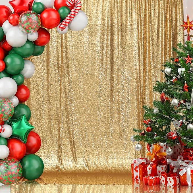 Gold Sequin Photography Backdrop Curtain - Image 3