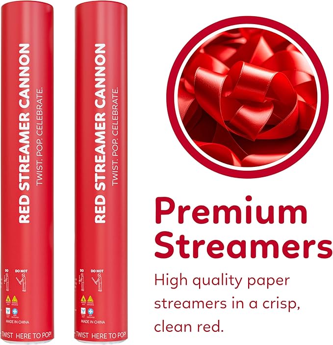 6 Pack Streamer Cannon Confetti Poppers | Biodegradable Rainbow Pack | TUR - Image 3