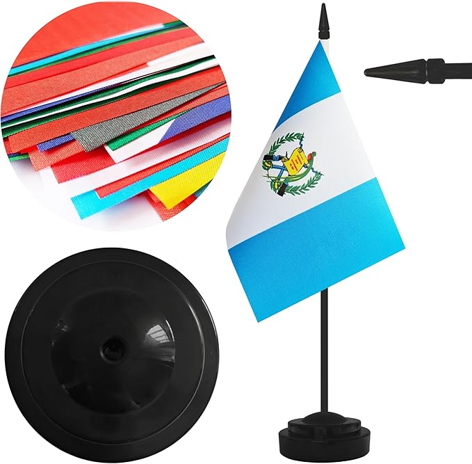 2 Pack Guatemala Desk Flag Set, Guatemalan Desktop Small Miniature Table Office - Image 3