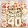 Beige 40th Birthday Decorations by KAINSY