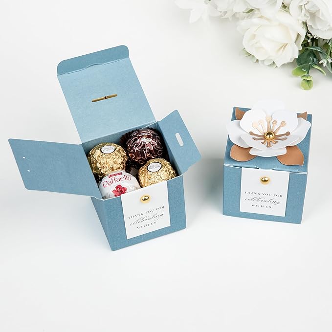 FEIYI 20 PCS Candy Boxes, 3 In 1 Dusty Blue Favor Boxes - Image 3