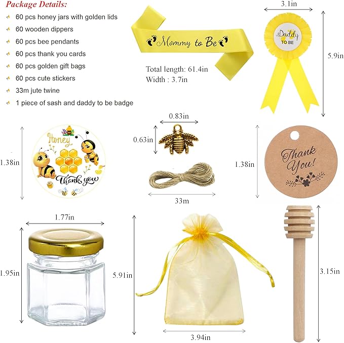 IIKUM 60 Pack 1.5 oz Glass Honey Jars - Image 2