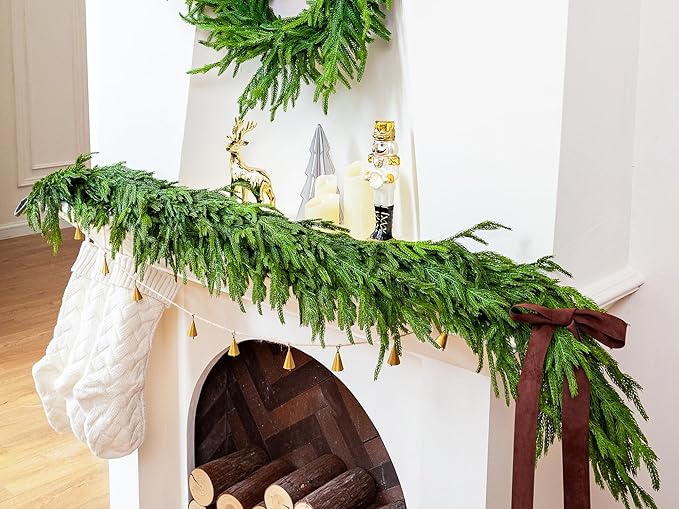 72" Extra Full Norfolk Pine Garland Realistic Christmas Garland Cedar Garland by GreenMoon