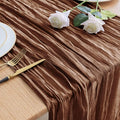 Asee'm Cheesecloth Table Runner 120 Inches Long Brown Boho Gauze Cheese Cloth by Aseem