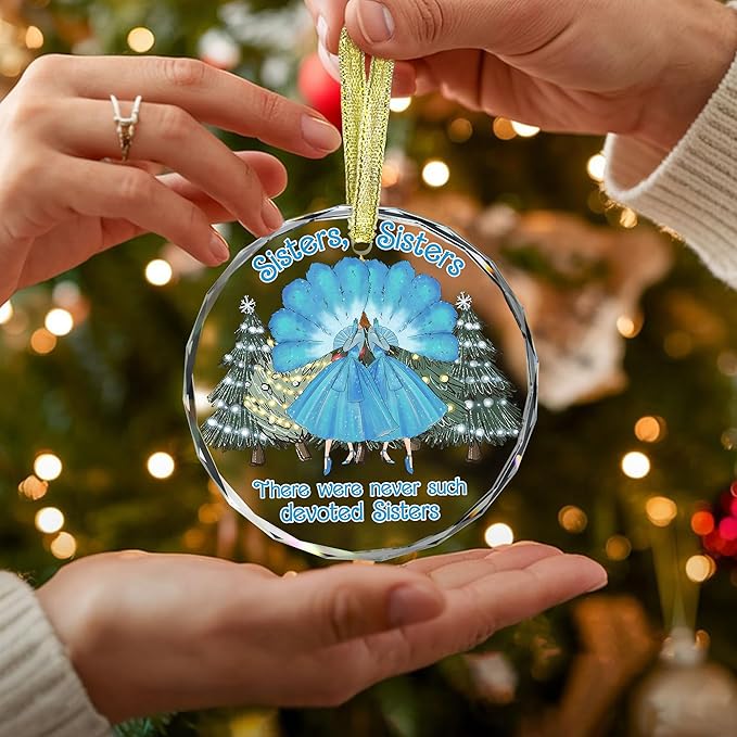 GOSSBY Sister Ornament for Sister, Women Best Friend- White Christmas Ornament - Image 4