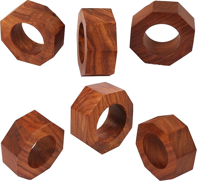 Finely Handcrafted Natural Wood Geometric Pentagon Shape Large Size Party - Image 5