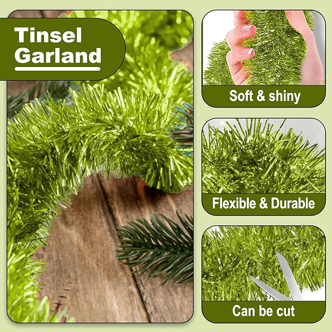 25 Feet Metallic Twist Tinsel Garland - Image 3