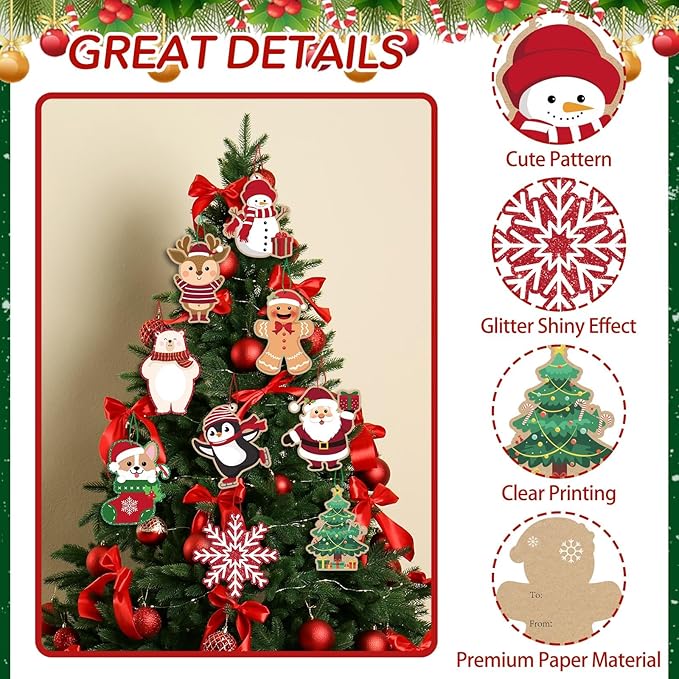 Glitter Printed Xmas Gift Labels - Image 3