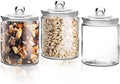 Set of 3 Glass Jar with Lid 1 Liter | Airtight Glass Storage Container by Marbelous