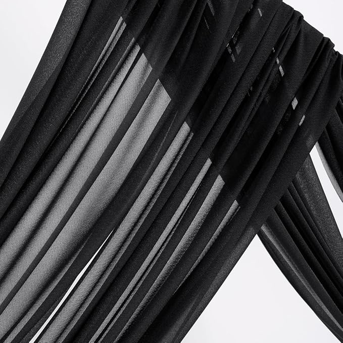 MLMW Wedding Arch Draping Fabric 4 Panels 29" x 20Ft Black Sheer Wedding Arch - Image 2