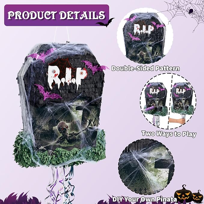 WERNNSAI Halloween Tombstone Piñata - Image 4