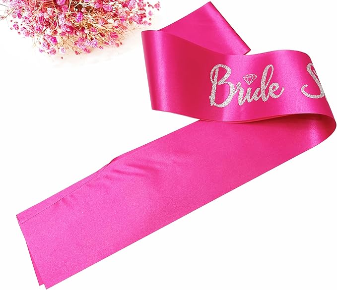 Bride Squad Sashes, 6 Pack Silver Glitter Bachelorette Party Sash - Image 5