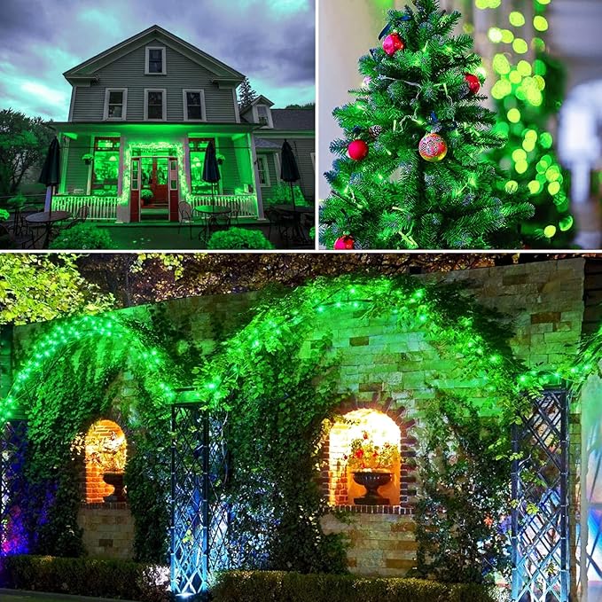 JMEXSUSS 250 LED Green Christmas String Lights Indoor, 91.5ft Connectable Green - Image 5