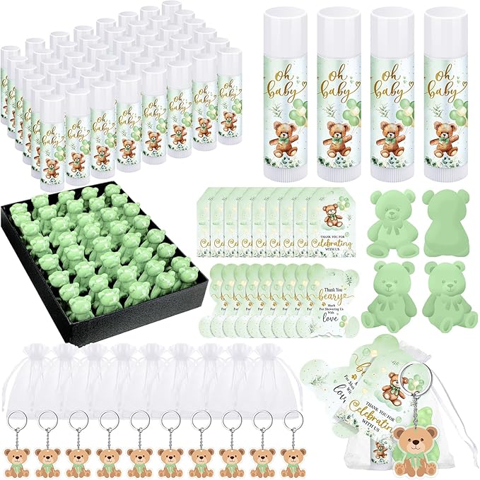 288 Baby Shower Favors Baby Shower Gifts Bulk Lip Balms Soaps Keychains Organza by Dansib