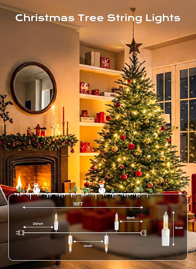 Minetom LED Clear Christmas String Lights, Christmas Decorations Indoor - Image 5
