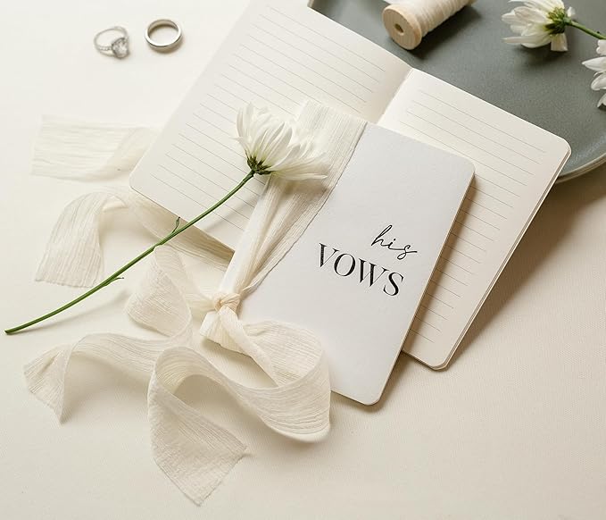 White Vow Books with Ribbons - Image 4