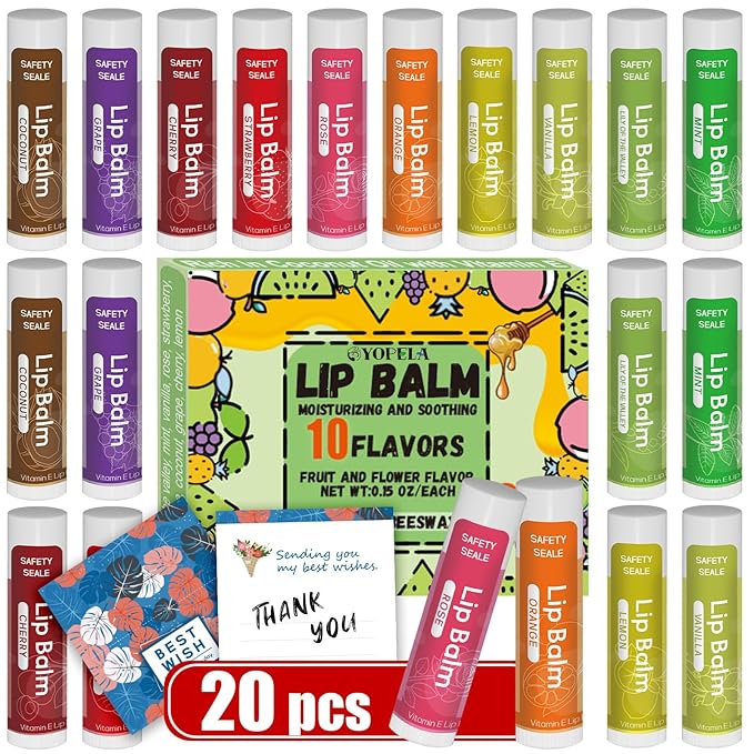 20 Pack Natural Lip Balm Bulk by yopela