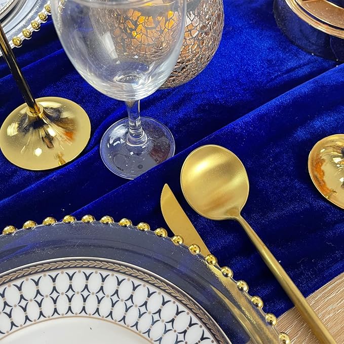 Luxurious Velvet Table Runner, 10ft Wedding Reception Decorations, 20x120inch - Image 3